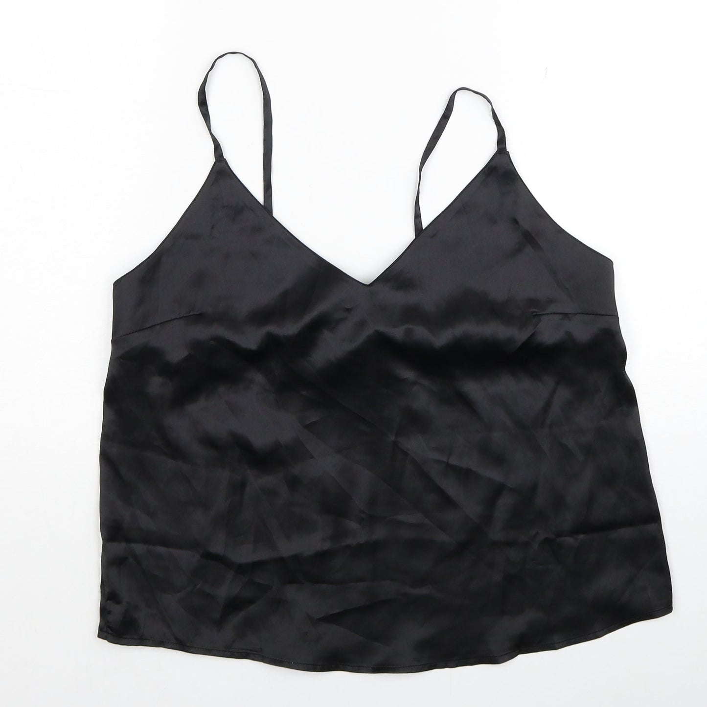 ASOS Womens Black Polyester Basic Tank Size 10 V-Neck