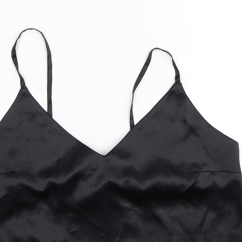 ASOS Womens Black Polyester Basic Tank Size 10 V-Neck