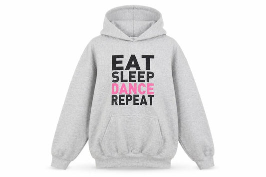 Preworn Womens Grey Cotton Pullover Hoodie Size M Pullover - Eat Sleep Dance Repeat