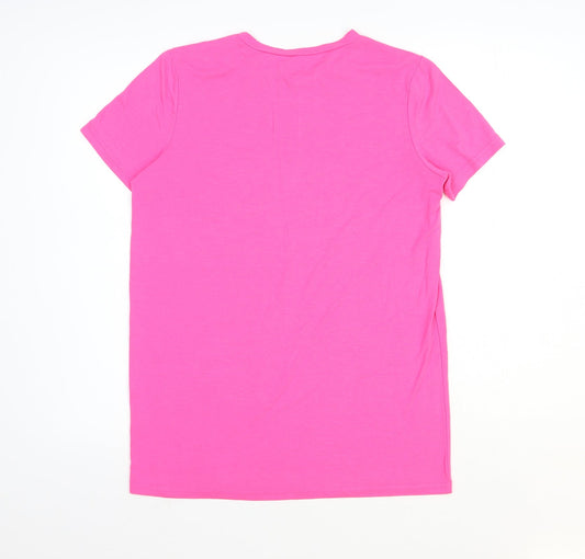 Atmosphere Womens Pink Polyester Basic T-Shirt Size 10 Round Neck Pullover - Cardio