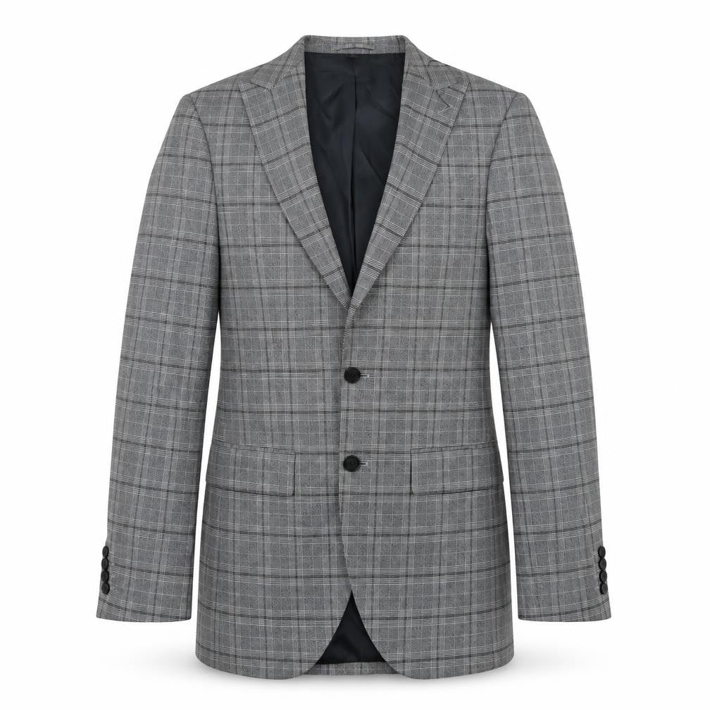 Marks and Spencer Mens Grey Geometric Polyester Jacket Suit Jacket Size 36
