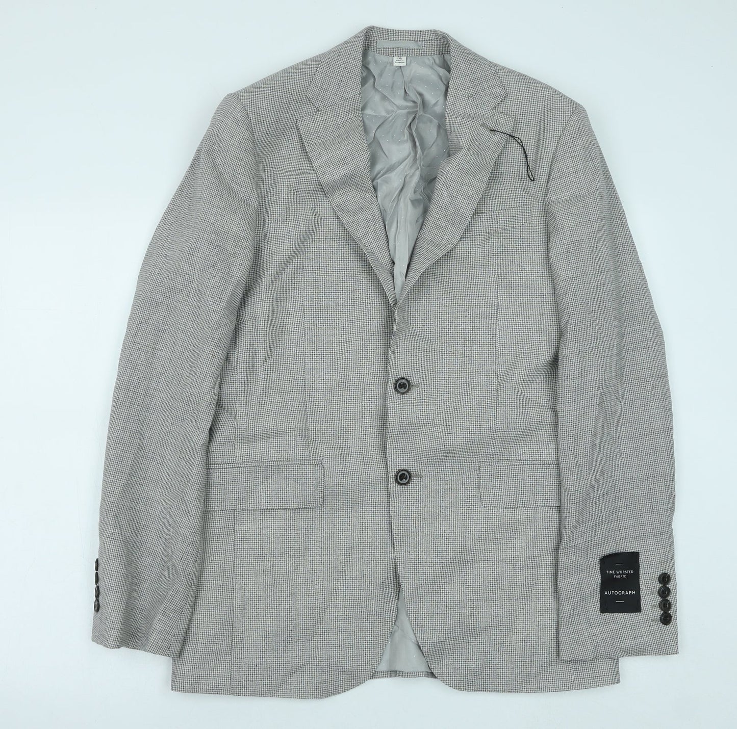 Marks and Spencer Mens Grey Polyester Jacket Blazer Size 36