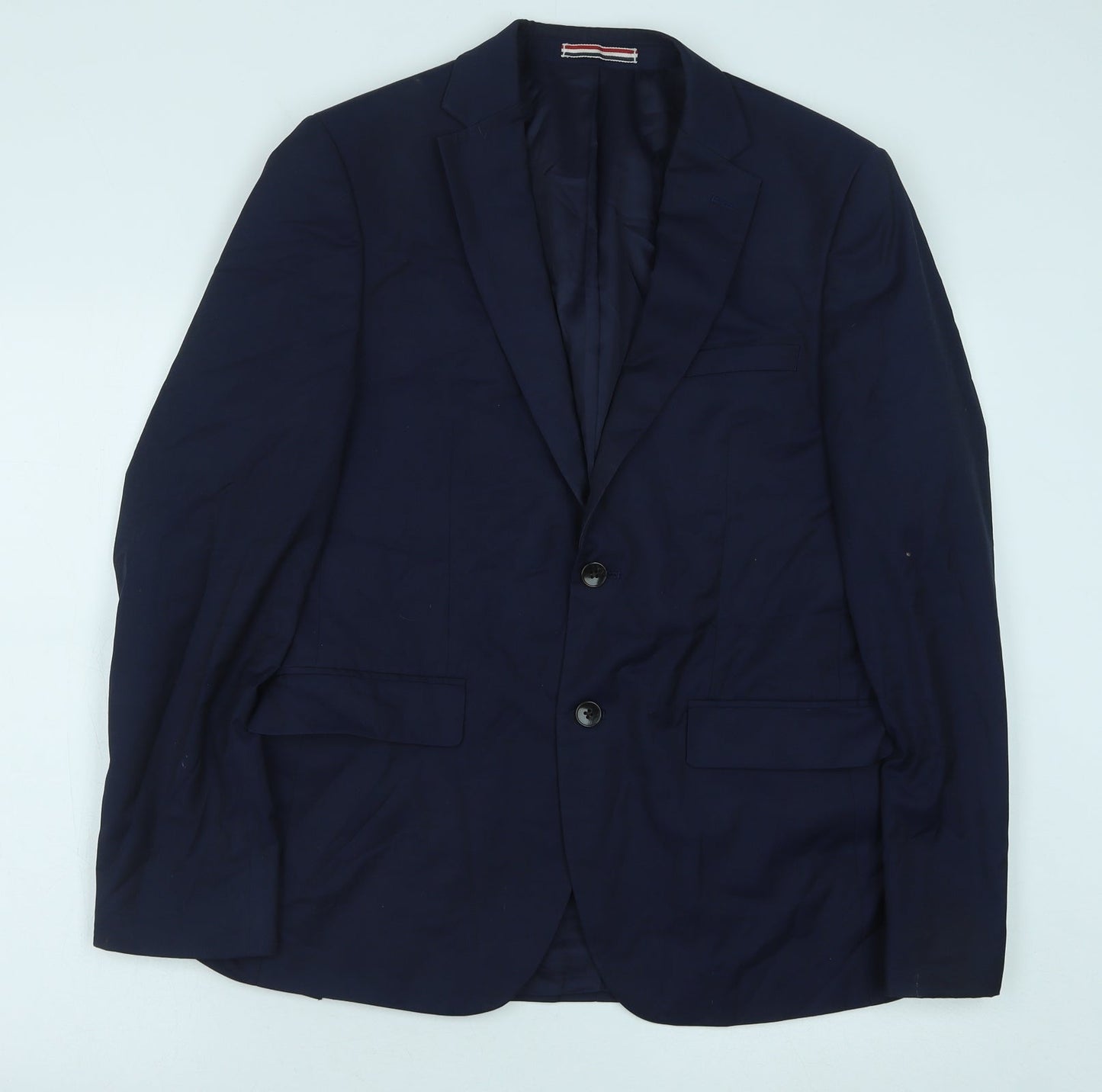 Preworn Mens Blue Polyester Jacket Suit Jacket Size 40