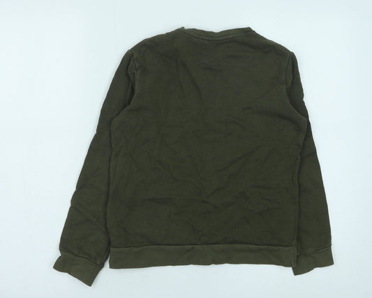 River Island Boys Green Cotton Pullover Sweatshirt Size 9-10 Years Pullover