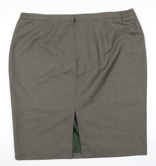 Preworn Womens Brown Viscose Straight & Pencil Skirt Size 40 Zip