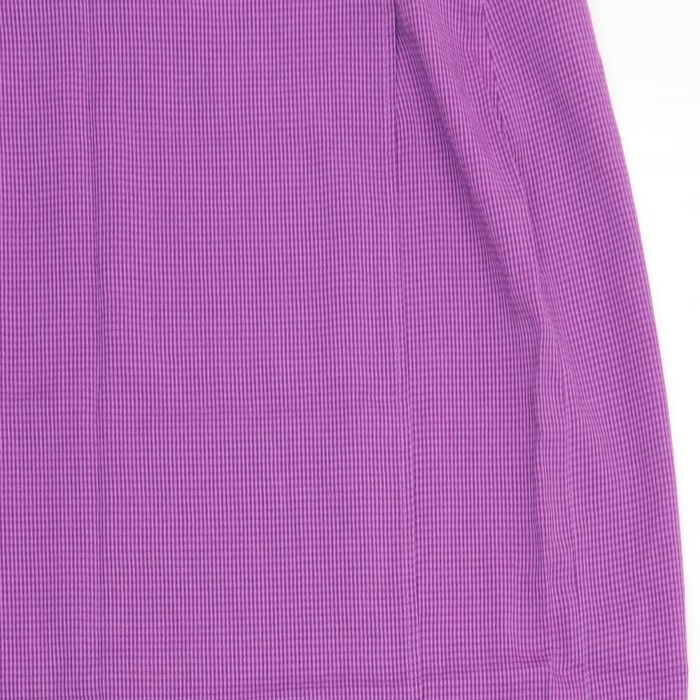 essence Womens Purple Geometric Viscose Straight & Pencil Skirt Size 36 Button