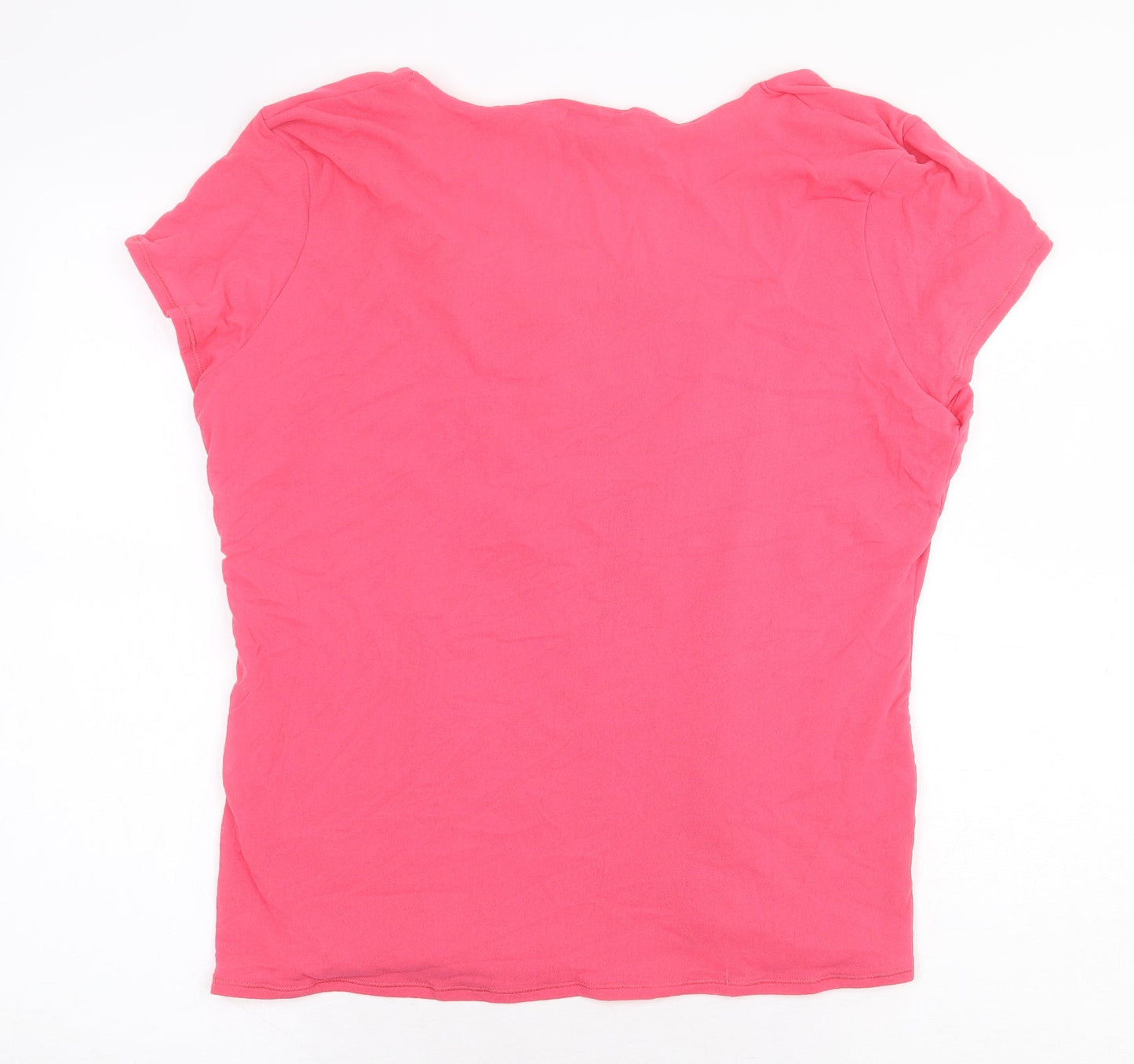 Monsoon Womens Pink Polyamide Basic T-Shirt Size 22 Square Neck