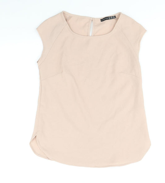 Atmoshpere Womens Pink Polyester Basic Blouse Size 6 Boat Neck