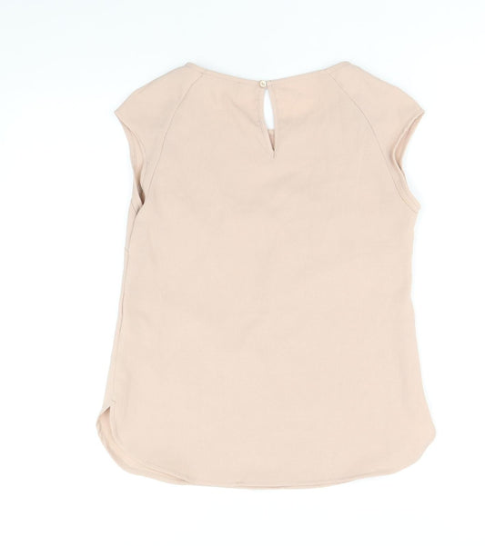 Atmoshpere Womens Pink Polyester Basic Blouse Size 6 Boat Neck