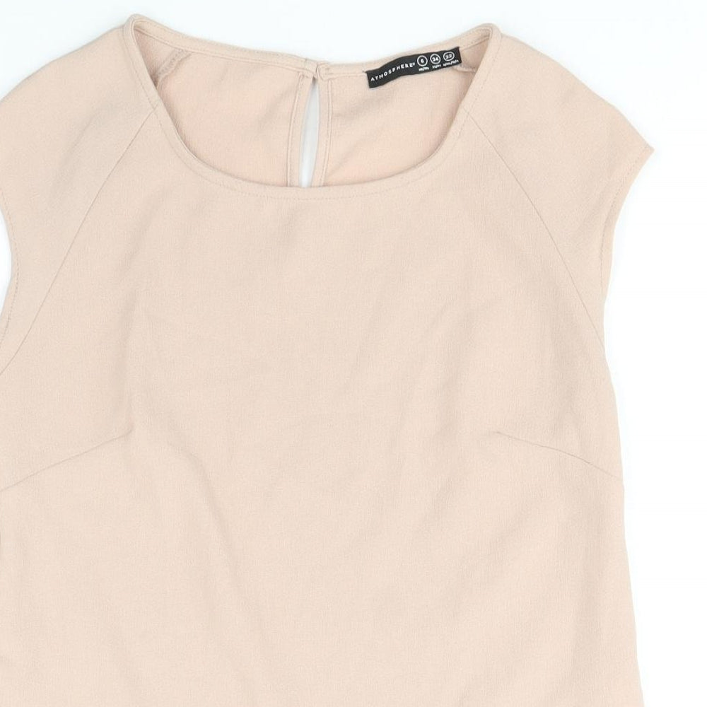 Atmoshpere Womens Pink Polyester Basic Blouse Size 6 Boat Neck