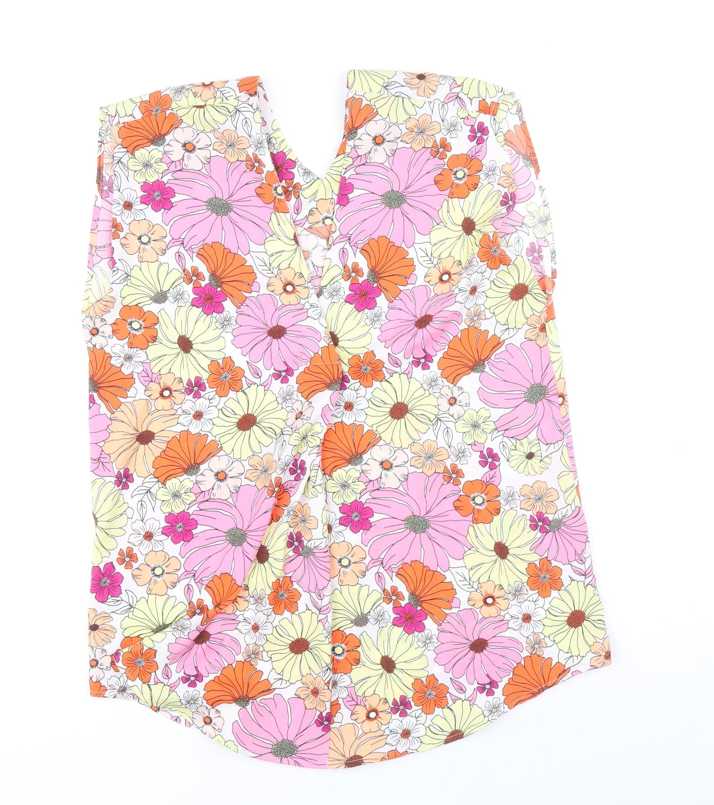 Marks and Spencer Womens Multicoloured Floral Polyester Basic Blouse Size 6 V-Neck