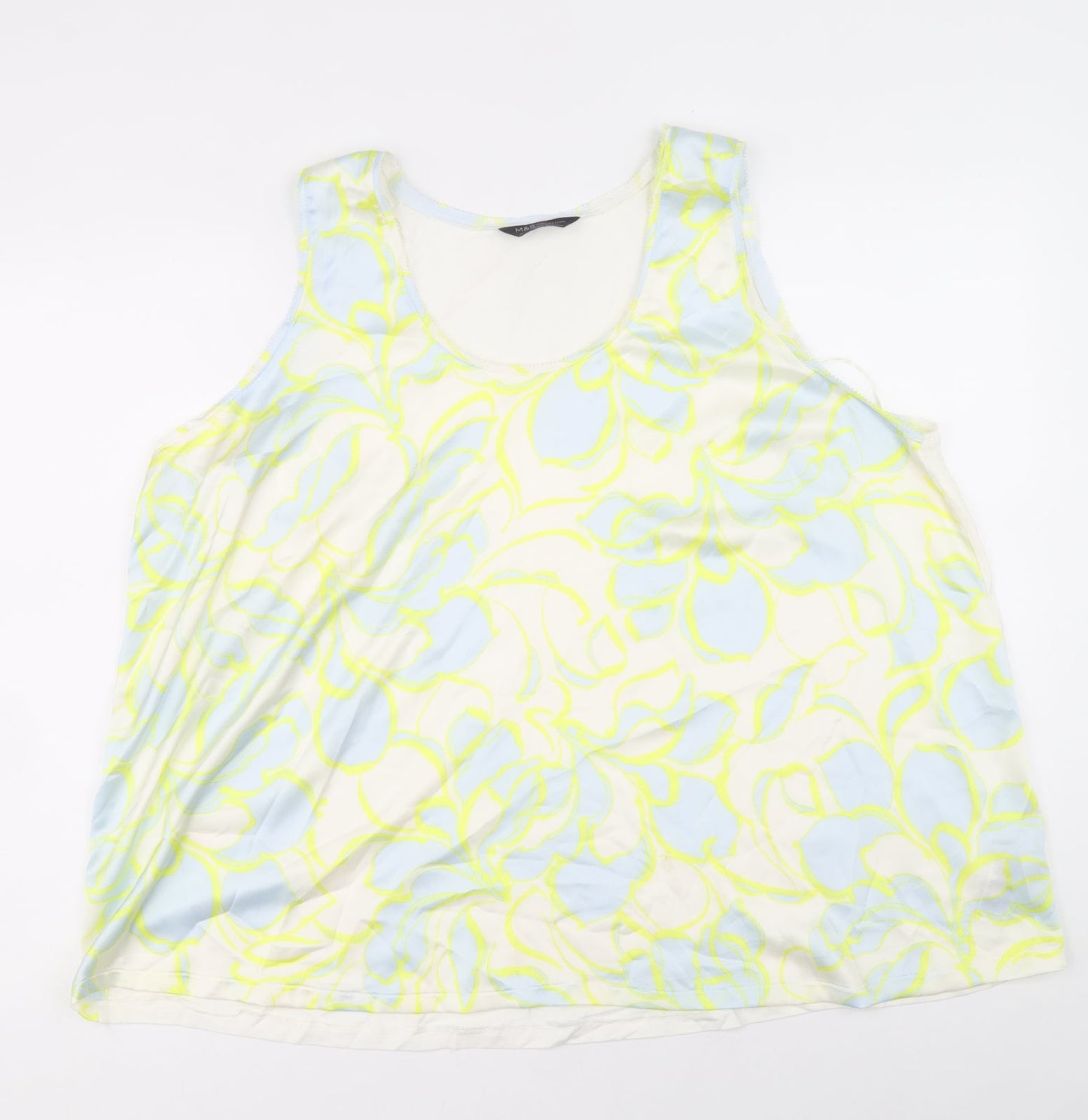 Marks and Spencer Womens Multicoloured Floral Polyester Basic Tank Size 22 Round Neck