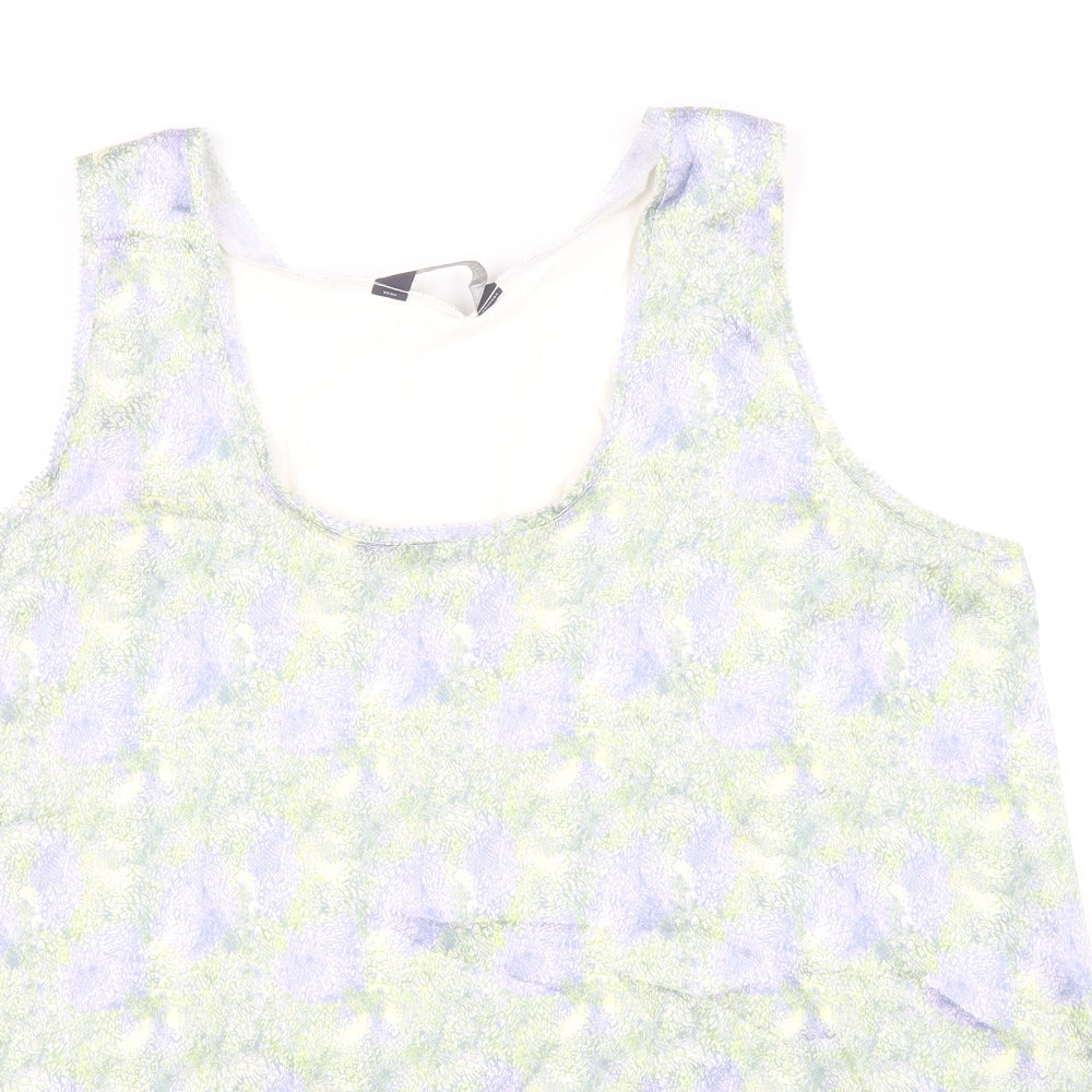 Marks and Spencer Womens Multicoloured Geometric Polyester Basic Tank Size 12 Round Neck