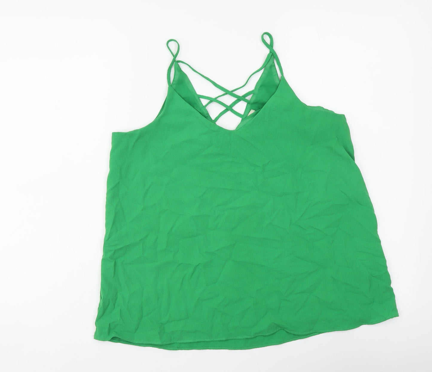 River Island Womens Green Polyester Camisole Tank Size 10 V-Neck