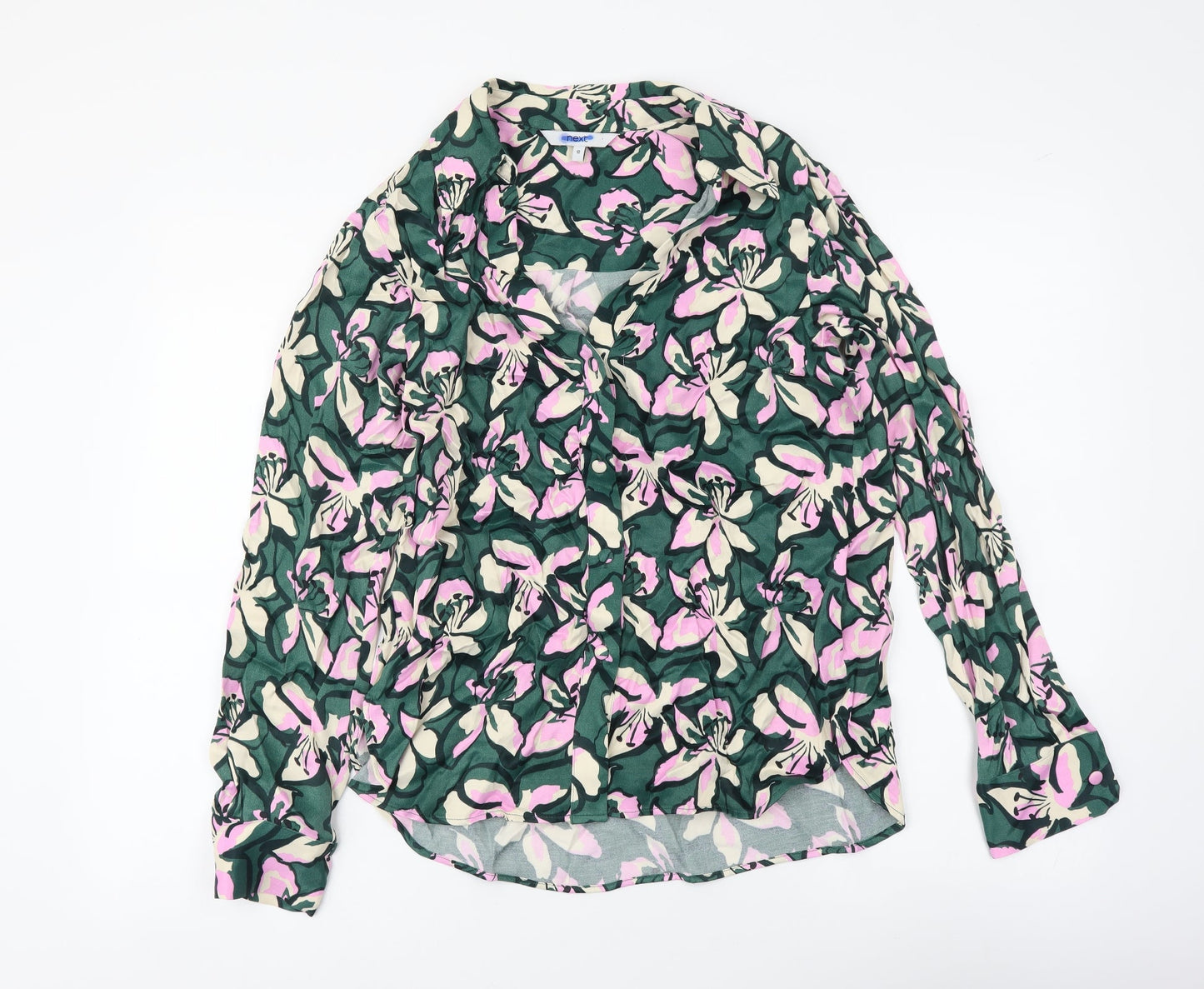 NEXT Womens Multicoloured Floral Polyester Basic Button-Up Size 10 Collared