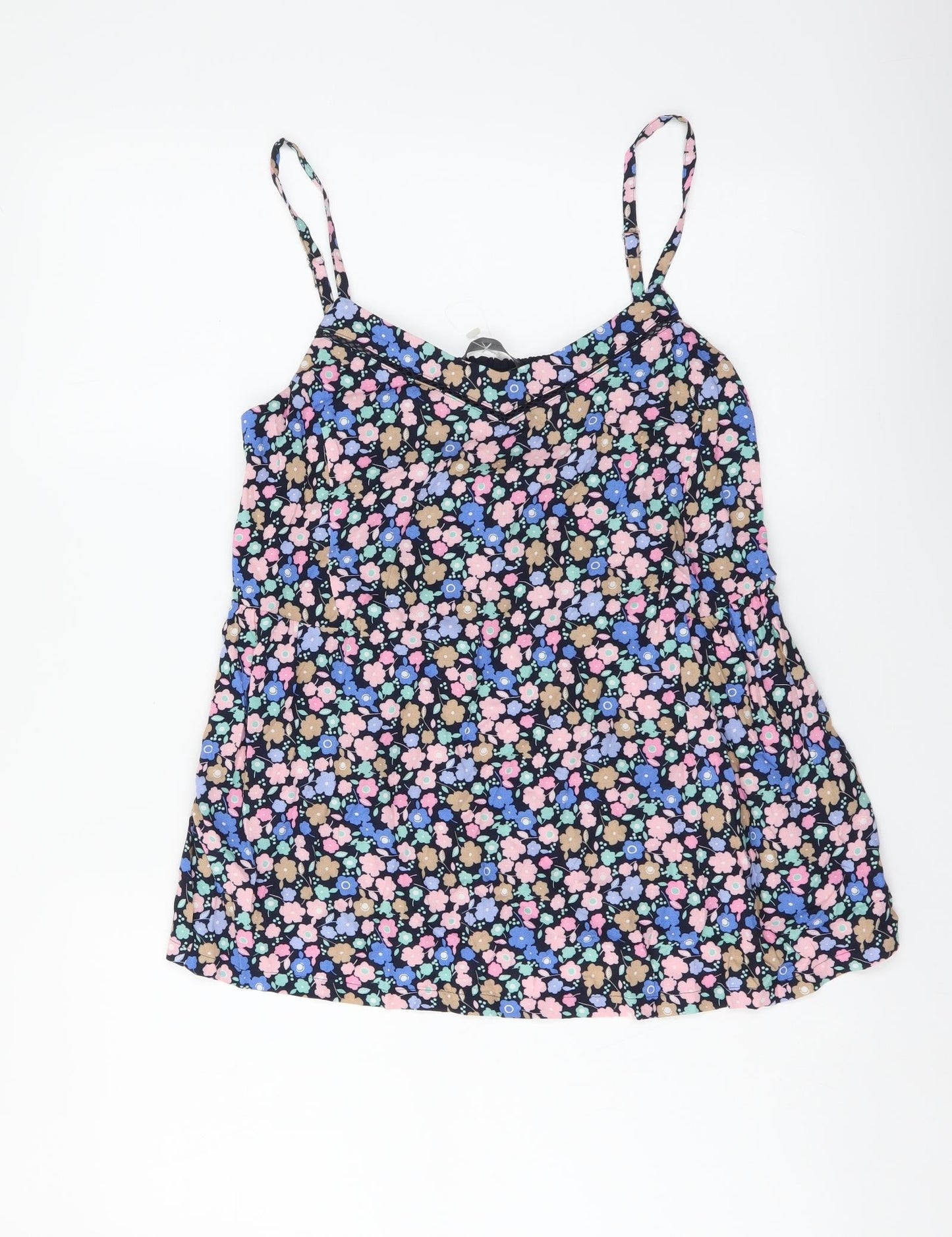 Marks and Spencer Womens Multicoloured Floral Viscose Camisole Tank Size 8 V-Neck