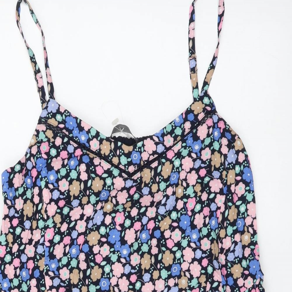 Marks and Spencer Womens Multicoloured Floral Viscose Camisole Tank Size 8 V-Neck