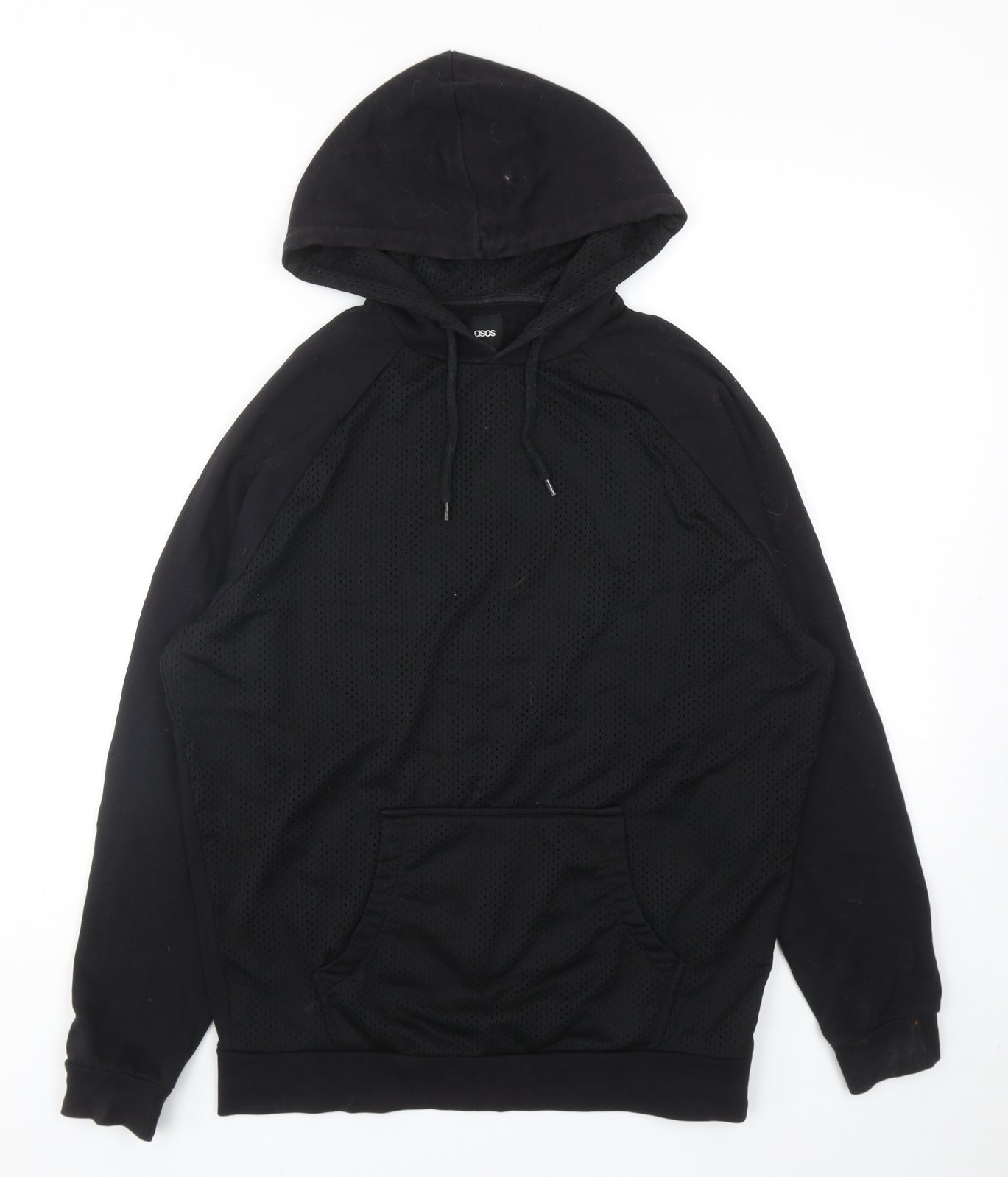 ASOS Mens Black Cotton Pullover Hoodie Size XS