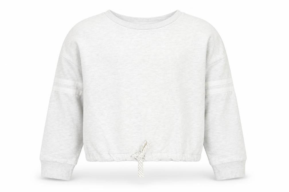 Marks and Spencer Girls Grey Cotton Pullover Sweatshirt Size 12-13 Years Drawstring