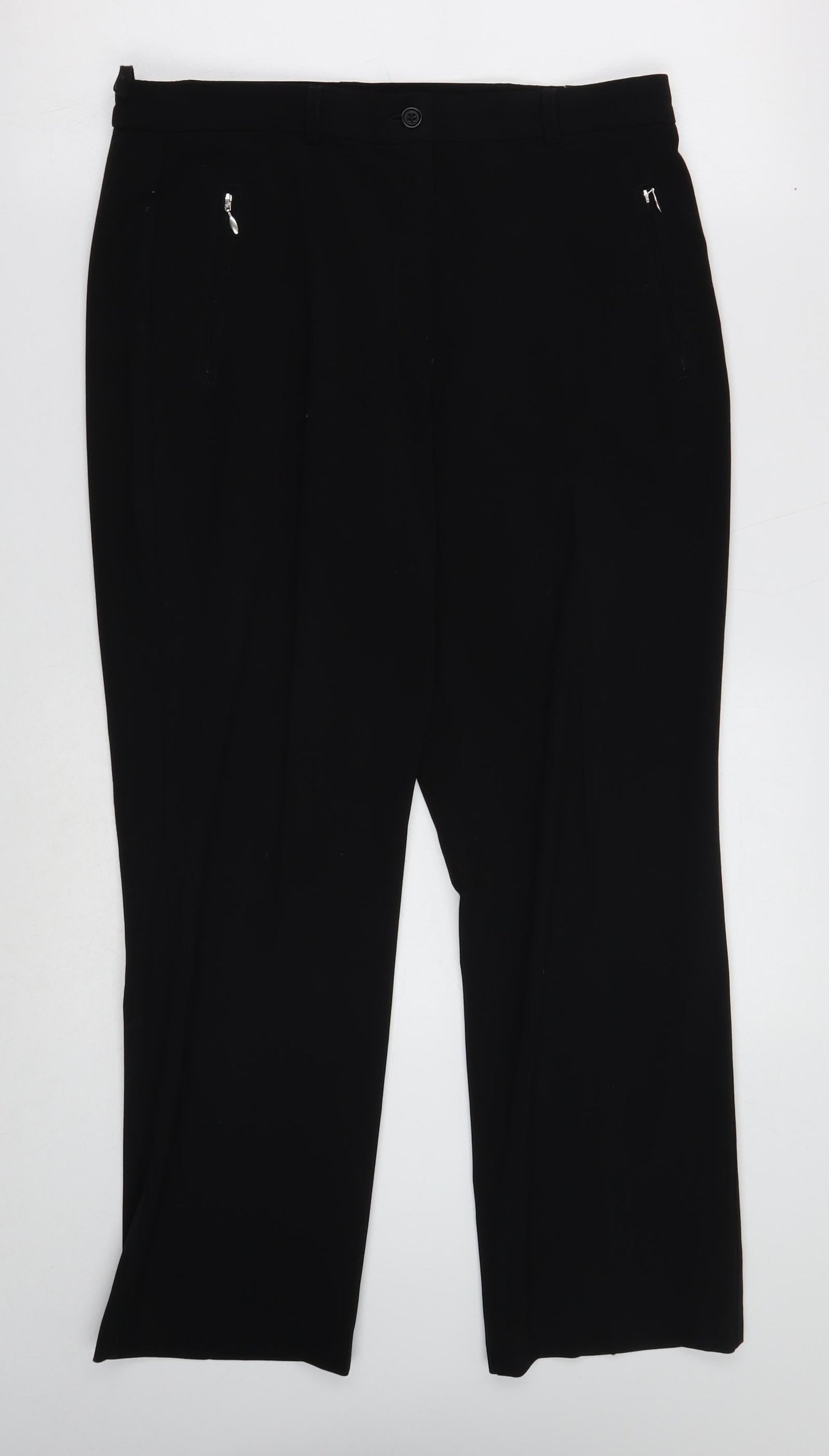 Marks and Spencer Womens Black Polyester Dress Pants Trousers Size 12 Regular Button