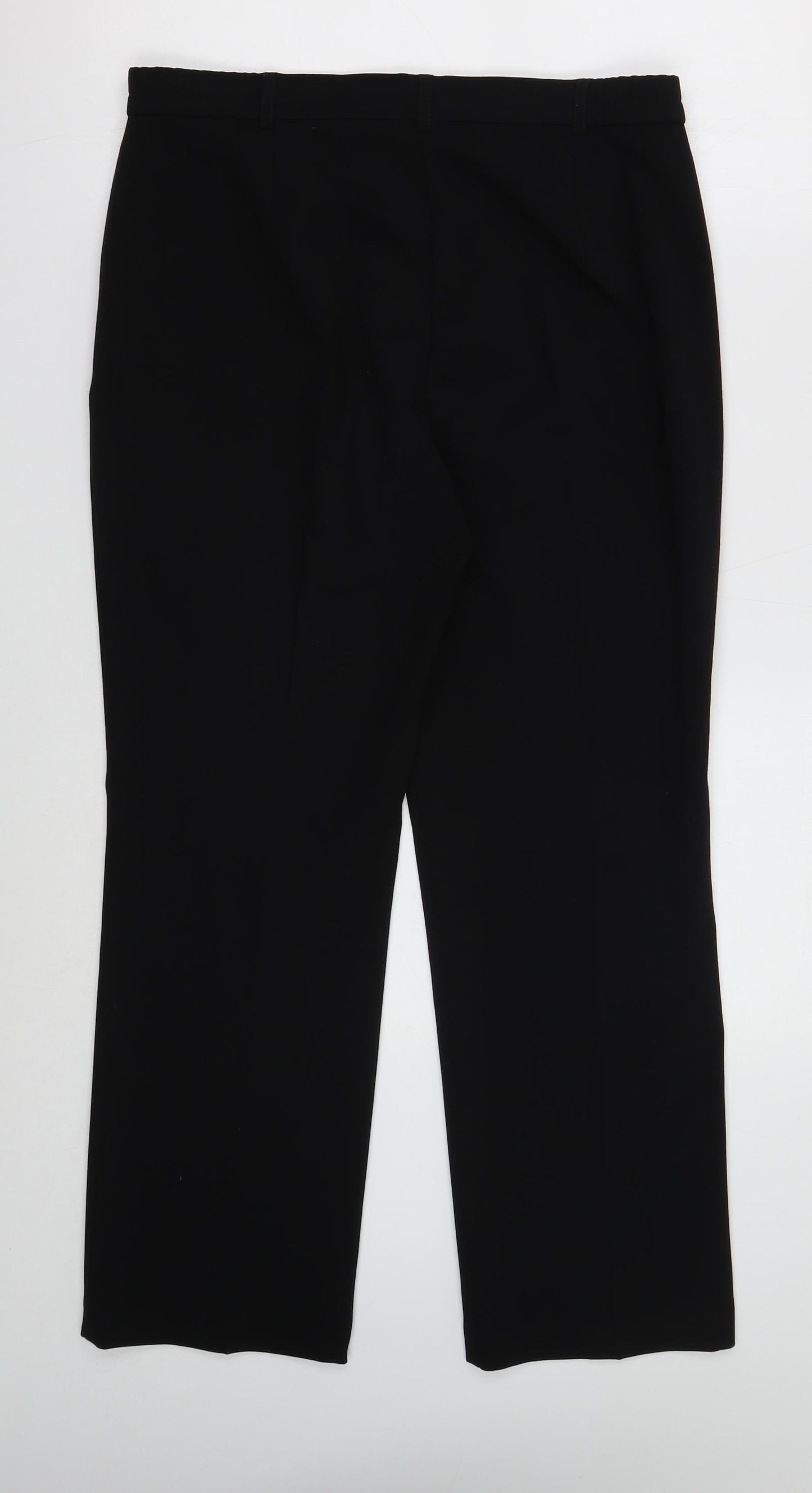 Marks and Spencer Womens Black Polyester Dress Pants Trousers Size 12 Regular Button