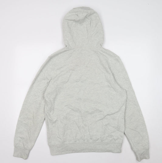 JACK & JONES Mens Grey Cotton Pullover Hoodie Size M