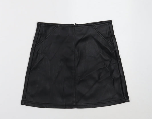 Candy Couture Girls Black Polyester A-Line Skirt Size 11 Years Regular Zip