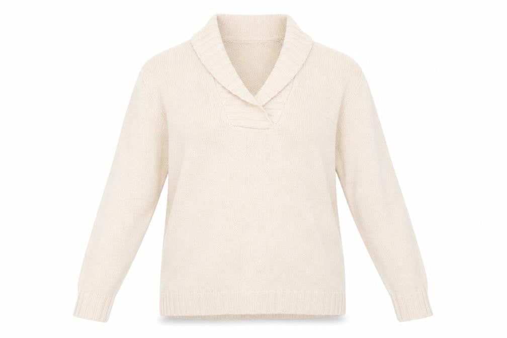 Essentials Collection Womens Beige V-Neck Acrylic Pullover Jumper Size 16