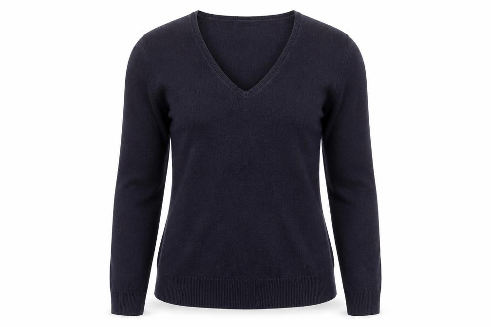 Marks and Spencer Womens Blue V-Neck Acrylic Pullover Jumper Size 10