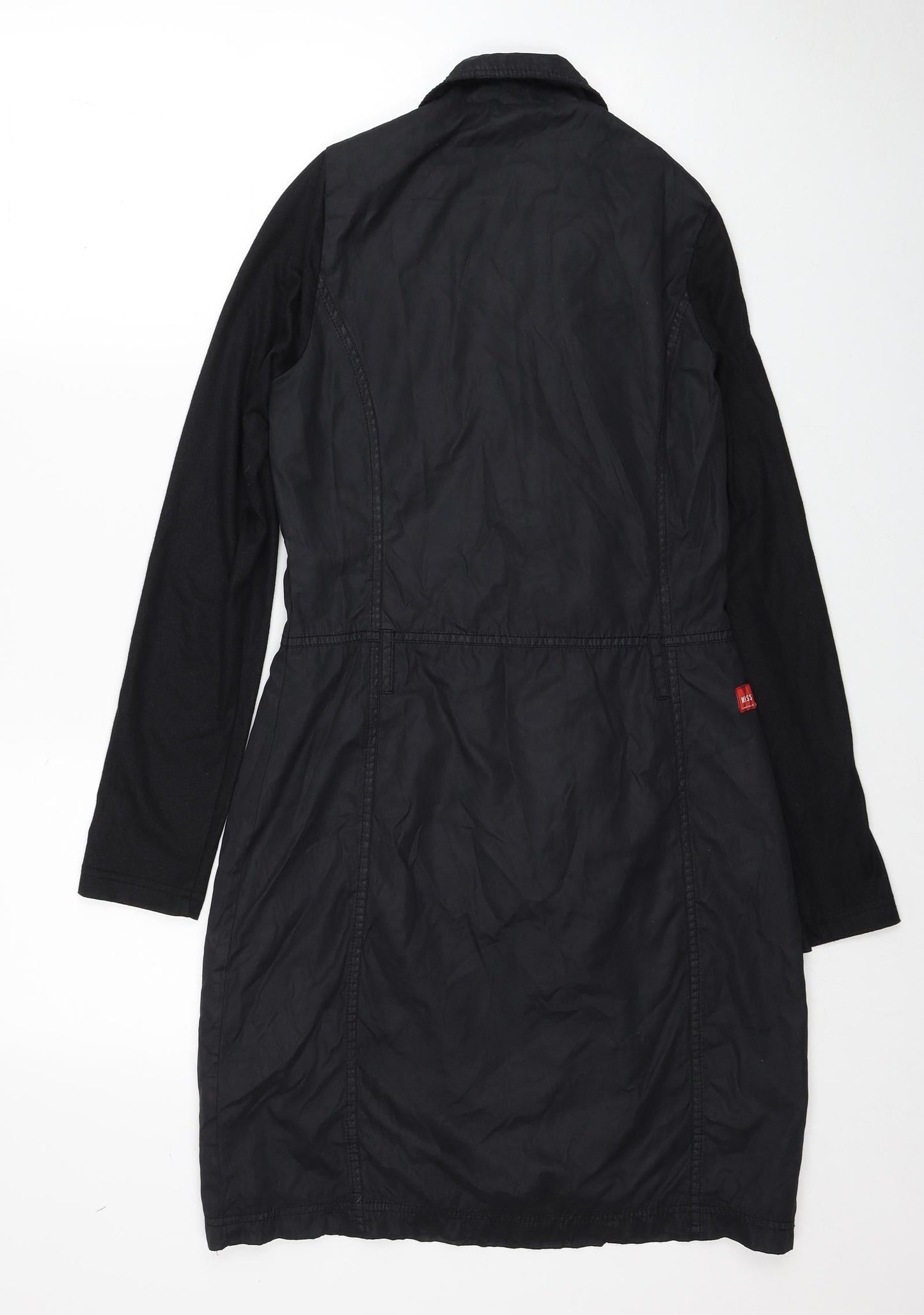 Miss Captain Womens Black Polyester Jacket Dress Size 8 Collared Zip