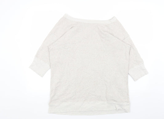 Preworn Womens Beige Cotton Pullover Sweatshirt One Size Pullover
