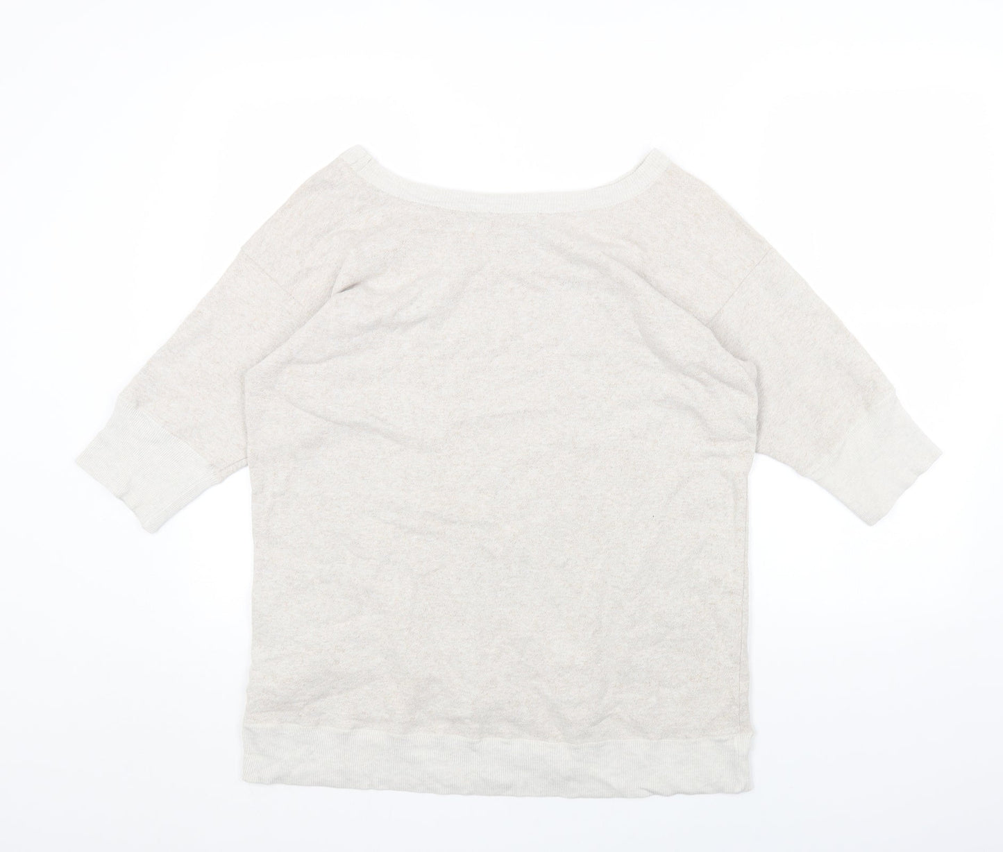 Preworn Womens Beige Cotton Pullover Sweatshirt One Size Pullover