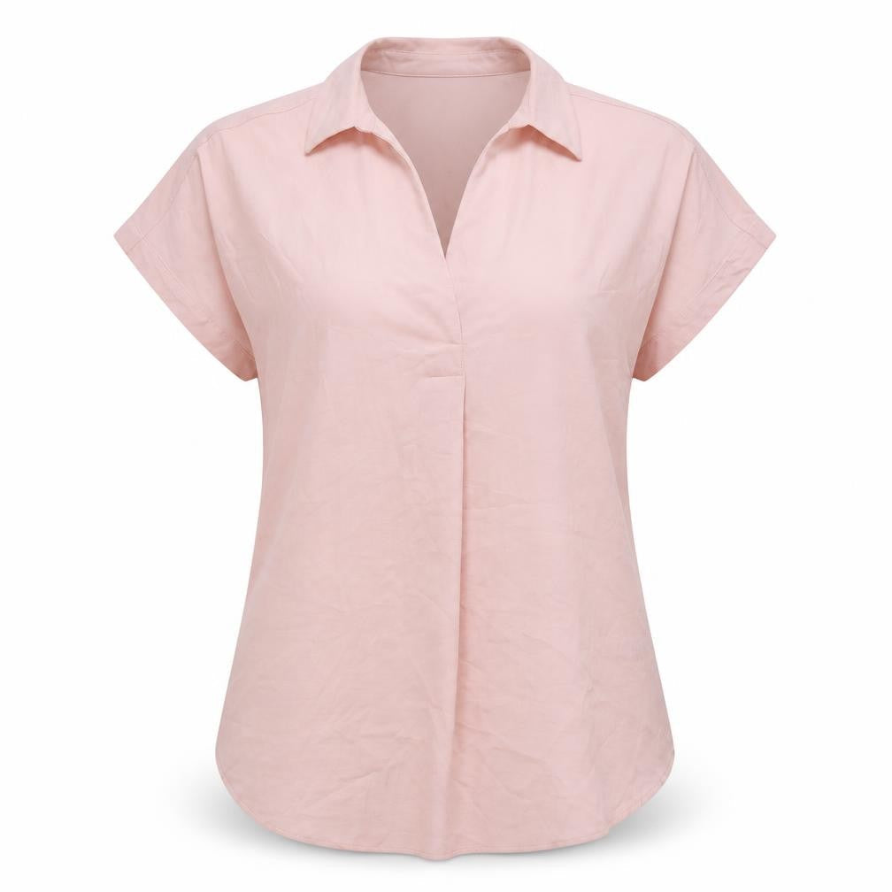 Marks and Spencer Womens Pink Polyester Basic Blouse Size 8 Collared