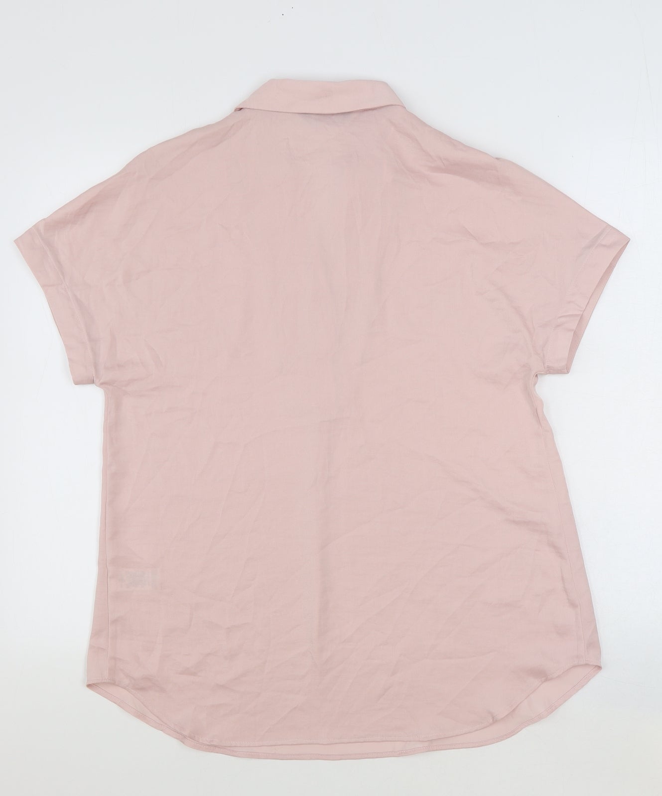 Marks and Spencer Womens Pink Polyester Basic Blouse Size 8 Collared