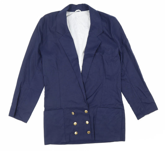 Top Notch Womens Blue Polyester Jacket Suit Jacket Size 6