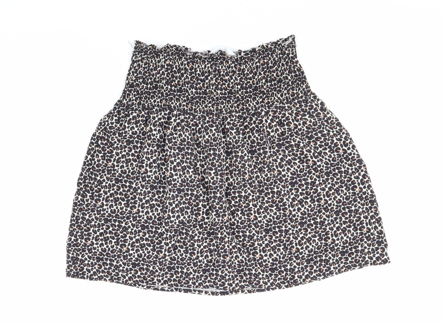 Primark Girls Black Animal Print Viscose Flare Skirt Size 12-13 Years Regular
