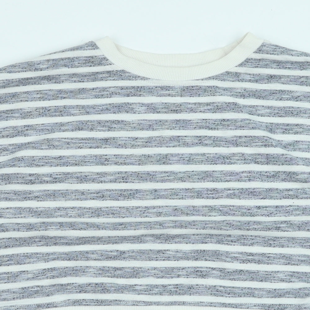 Primark Womens Blue Striped Polyester Pullover Sweatshirt Size M Pullover - Cropped