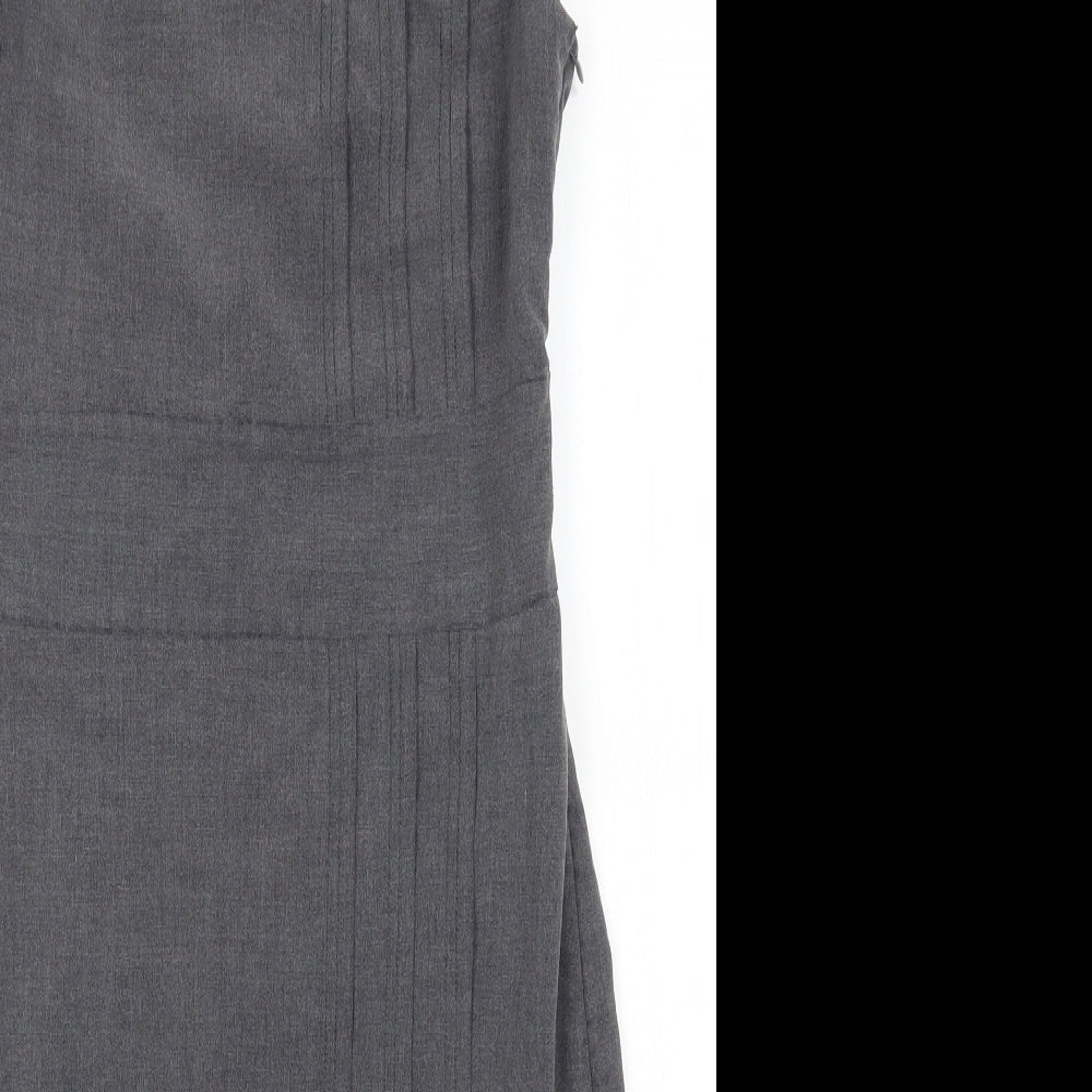 Et vous Womens Grey Viscose A-Line Size 10 Sweetheart Zip