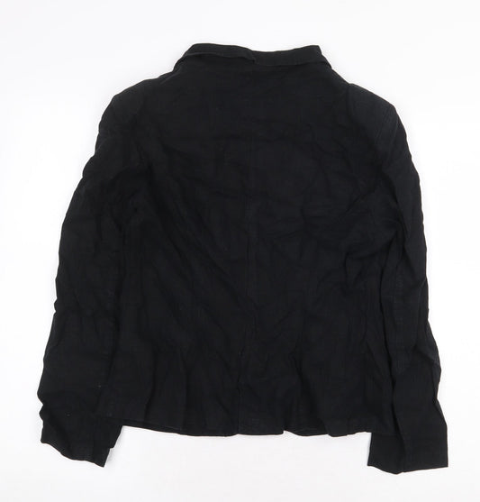 Peacocks Womens Black Jacket Size 14 Button