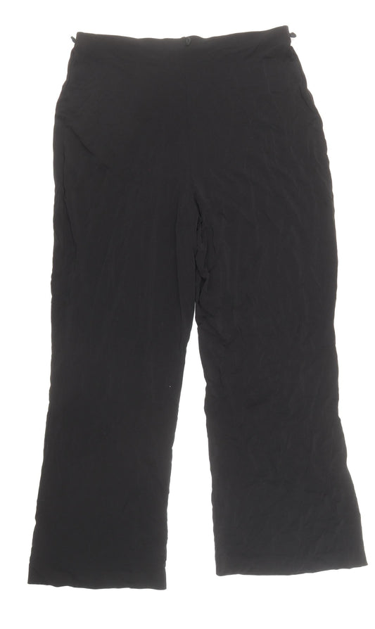Marks and Spencer Womens Black Viscose Trousers Size 12 Regular