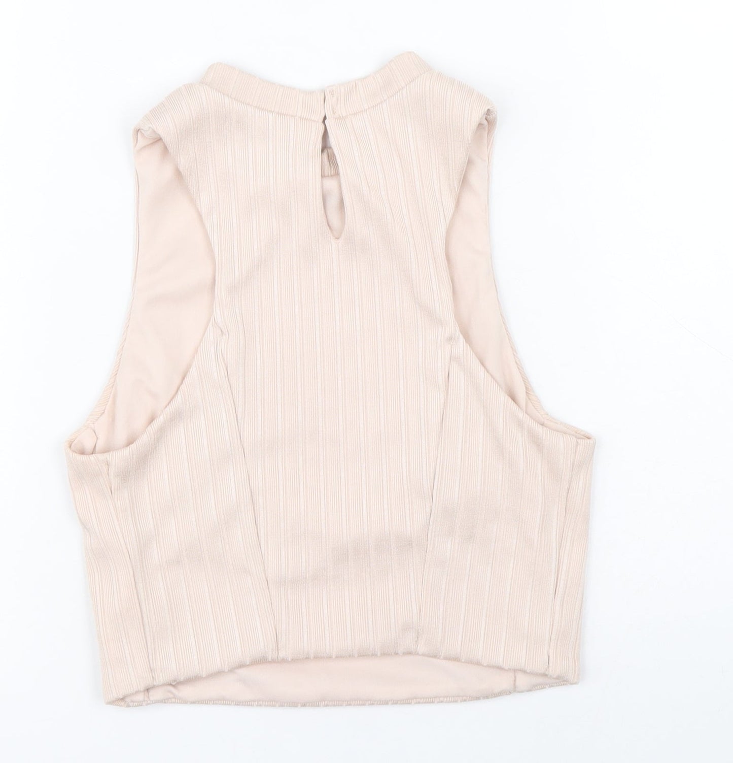 New Look Womens Pink Polyester Basic Tank Size 10 Round Neck