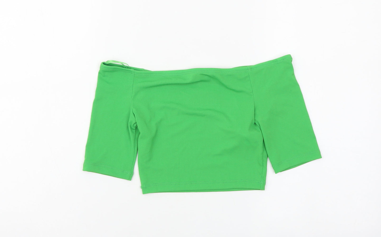 Zara Womens Green Polyester Cropped Blouse Size M Off the Shoulder
