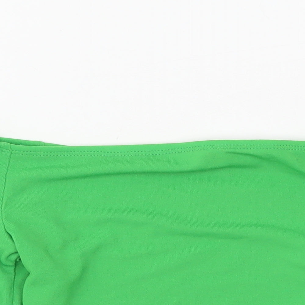 Zara Womens Green Polyester Cropped Blouse Size M Off the Shoulder