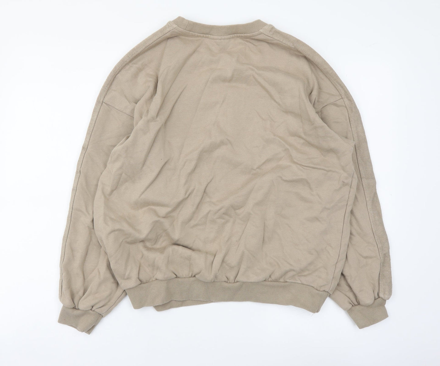 Huffnpuff Womens Beige Cotton Pullover Sweatshirt Size S Pullover
