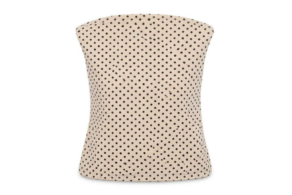 Divided Womens Beige Polka Dot Polyester Basic Tank Size 10 Off the Shoulder