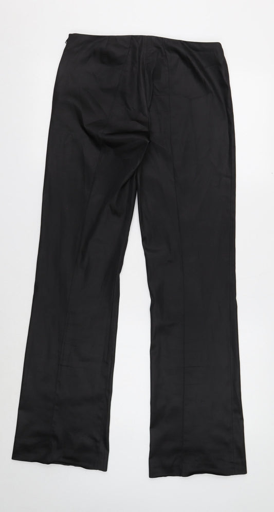 Divided Womens Black Polyester Trousers Size S Regular Zip