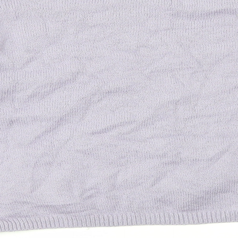 Hollister Womens Purple Square Neck Cotton Pullover Jumper Size S