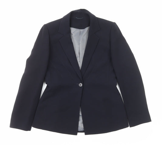 Principles Womens Blue Polyester Jacket Suit Jacket Size 8