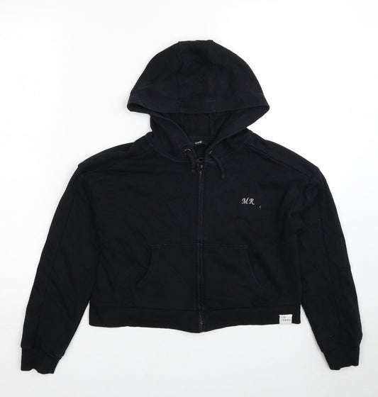 George Boys Black Cotton Full Zip Hoodie Size 9-10 Years Zip