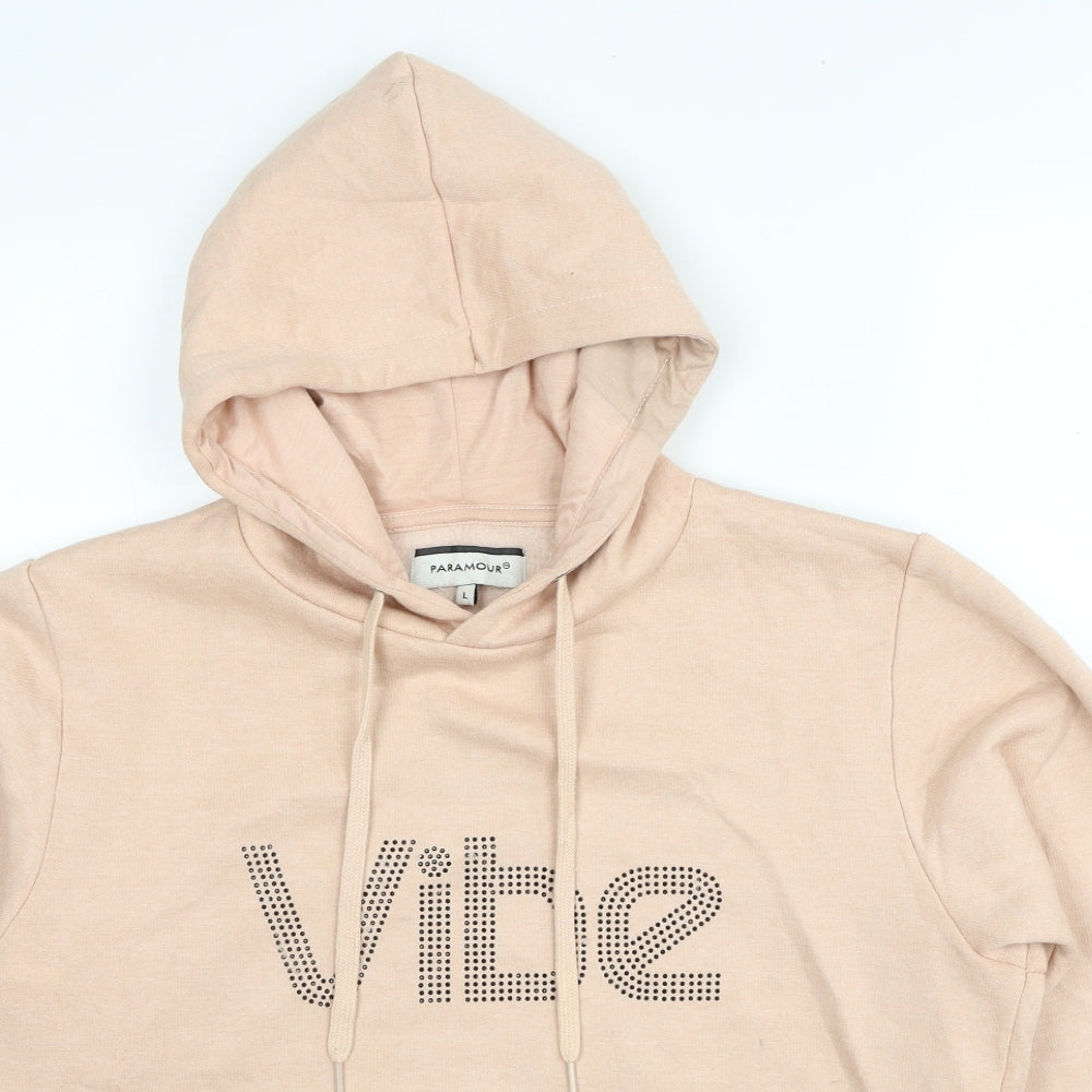 Paramour Womens Beige Cotton Pullover Hoodie Size L Pullover - Vibe